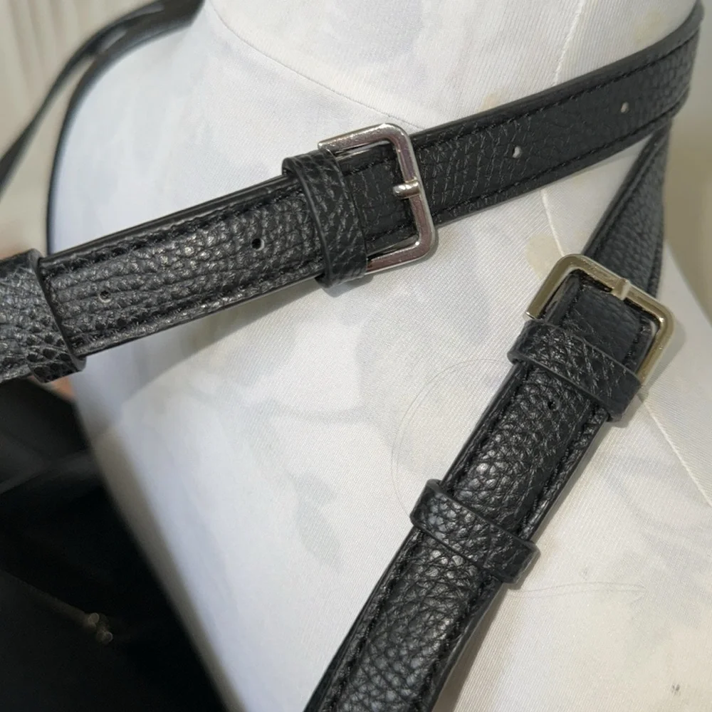 Guess Varsity Black Pebble Grain Adjustable Strap Backpack